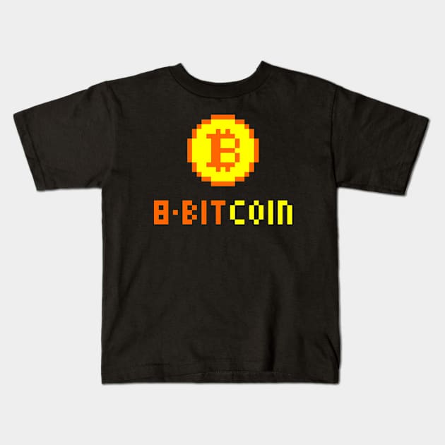 8-Bit Bitcoin Kids T-Shirt by CyberRex